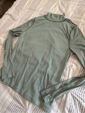Madewell Lightweight Long-Sleeve Mock Neck Sweater - Sage Green